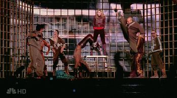 Madonna, Jason Young, Addie Yungmee, Tamara Levinson, Daniel 'Cloud' Campos, and Williams Charlemoine in Madonna: The Co