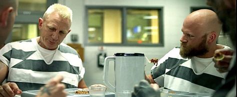 Edward Gelhaus and Daniel Craig in Logan Lucky