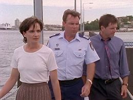 Peter Bensley, Colin Friels, and Catherine McClements in Water Rats (1996)