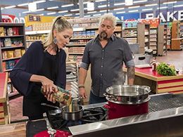 Catherine McCord and Guy Fieri in Guy's Grocery Games (2013)