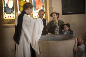 Kacey Ainsworth, Robson Green, James Norton, and Skye Lucia Degruttola in Grantchester (2014)
