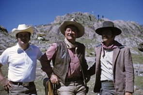 John Wayne, Michael Wayne, and Patrick Wayne in Big Jake (1971)