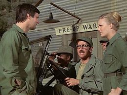 Alan Alda, Stanley Bennett Clay, Harvey J. Goldenberg, and Sheila Lauritsen in M*A*S*H (1972)