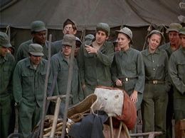 Roy Goldman, Jeff Maxwell, Dennis Troy, and Sheila Lauritsen in M*A*S*H (1972)
