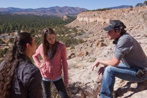 Lawrence Blume, Willa Holland, and Tatanka Means in Tiger Eyes (2012)