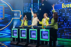 Jobelle Tanchanco, Geleen Eugenio, Miggy Tanchanco, and Mayton Eugenio in Family Feud Philippines (2022)