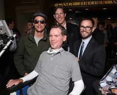 Matthew McConaughey, Clay Tweel, Scott Fujita, and Steve Gleason at an event for Gleason (2016)