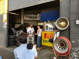 On set filming Dear Mama with Reinaldo Zavarce.