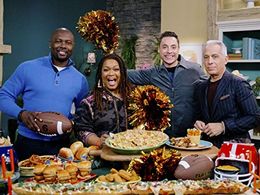 Sunny Anderson, Geoffrey Zakarian, Jeff Mauro, and Eddie Jackson in The Kitchen: Big Game Buffet Builder (2020)