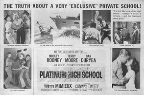 Mickey Rooney, Dan Duryea, Jimmy Boyd, Harold Lloyd Jr., and Conway Twitty in Platinum High School (1960)