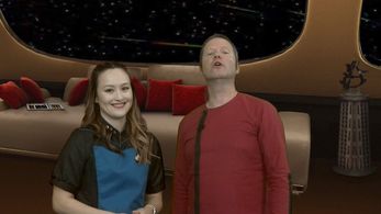 Bryan Kreutz and Lili Fox-Lim in A Captain's Log (2021)