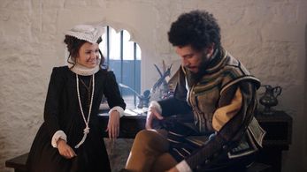 Joel Fry and Michelle Keegan in Drunk History: UK (2015)