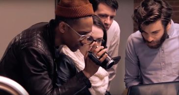 Tom Malloy, Griffin Matthews, Christopher Bannow, and Abbi Snee in #Screamers (2016)