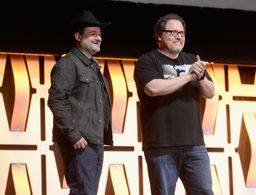 Jon Favreau and Dave Filoni at an event for The Mandalorian (2019)