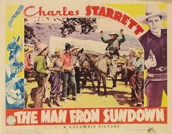 Al Bridge, Iris Meredith, and Charles Starrett in The Man from Sundown (1939)