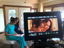 Cold Dark Hollow- on the set Patricia Vonne and Angela Lanza