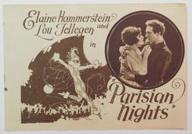 Elaine Hammerstein and Lou Tellegen in Parisian Nights (1925)