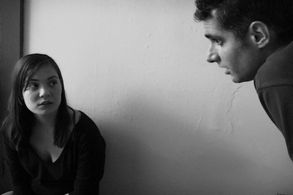 The director and the DP discuss a setup.