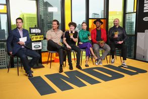 Matthew McConaughey, Yann Demange, Dave Karger, Bel Powley, Jonathan Majors, and Richie Merritt at an event for White Bo