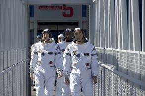 Kofi Boakye, Rebecca Henderson, and Franco Gonzalez in The First (2018)