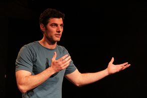 On stage at New York Horse Trade Theater -with Lama production