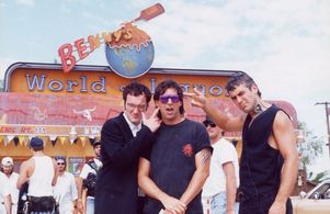 Quentin Tarantino., Tommy Brooklyn Bellissimo, & George Clooney. in front of 