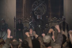 Phia Saban, Olivia Cooke, Tom Glynn-Carney, and Fabien Frankel in House of the Dragon (2022)