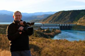 Director David Whittet on location for Amiri's Child at the Aviemore Dam in the Waitaki Valley, New Zealand
