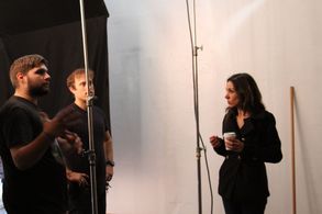 On-set with DP, Dustin Pearlman, and Production Designer, Mark C. Davis Jr.