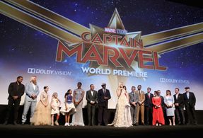 Victoria Alonso, Clark Gregg, Louis D'Esposito, Kevin Feige, Ryan Fleck, Brie Larson, Ben Mendelsohn, Rune Temte, Lee Pa