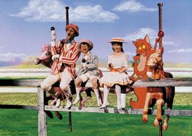Dick Van Dyke, Karen Dotrice, Dal McKennon, and Matthew Garber in Mary Poppins (1964)