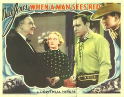 Peggy Campbell, Buck Jones, and Frank LaRue in When a Man Sees Red (1934)
