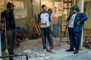 Ebon Moss-Bachrach, Jose M. Cervantes, Lionel Boyce, and Matty Matheson in The Bear (2022)