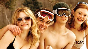 Haley Bennett, Colby Minifie, Logan Miller, and Josh Salatin in Deep Powder (2013)