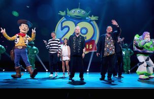 John Lasseter, Randy Newman, Rashida Jones, Will McCormack, Galyn Susman, and Josh Cooley