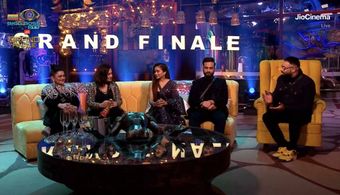 Pooja Bhatt, Bebika Dhurve, Elvish Yadav, Manisha Rani, and Badshah in Bigg Boss OTT: Grand Finale (2023)
