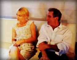 Actor John Diehl and Actress Laura Liguori in rehearsal in Atlanta for The Gary Series by Murray Mednick.