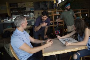 On the set of 'Variant'. (Bogart's Coffee House, Seal Beach, CA)