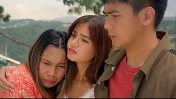 Paulo Angeles, Maris Racal, and Awra Briguela in Suntok sa buwan (2022)