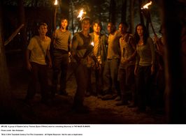 Aml Ameen, Kaya Scodelario, Dexter Darden, Dylan O'Brien, and Bryce Romero in The Maze Runner (2014)