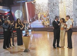 Jennifer Grey, Tom Bergeron, Brooke Burke, Kyle Massey, Len Goodman, Derek Hough, and Lacey Schwimmer in Dancing with th