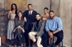 Christa Miller, Jason Segel, Michael Urie, Jessica Williams, Lukita Maxwell, and Luke Tennie at an event for Shrinking (