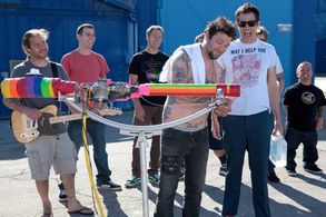 Jason 'Wee Man' Acuña, Ryan Dunn, Dave England, Johnny Knoxville, Bam Margera, Chris Pontius, and Steve-O in Jackass 3.5