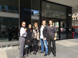 From left: Kevin E. West., Jami Rudofsky, Ruth Bornhauser, Christian Magdu, and Eric Williams attend A Date with Hollywo