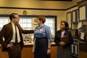 Fran Kranz, Sarah Lancashire, and Brittany Bradford in Julia (2022)