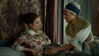 Sophie Skelton and Natalie Simpson in Outlander (2014)