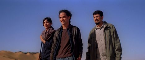 Reece Ritchie, Freida Pinto, and Bamshad Abedi-Amin in Desert Dancer (2014)