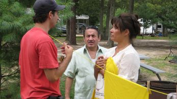 Iliana Guibert on the set of 