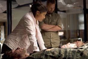 Shelley Conn and Rod Hallett in Terra Nova (2011)