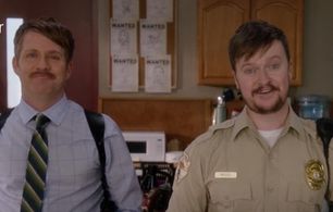 Dwayne and Wayne from Trial and Error. Brother-Cousins